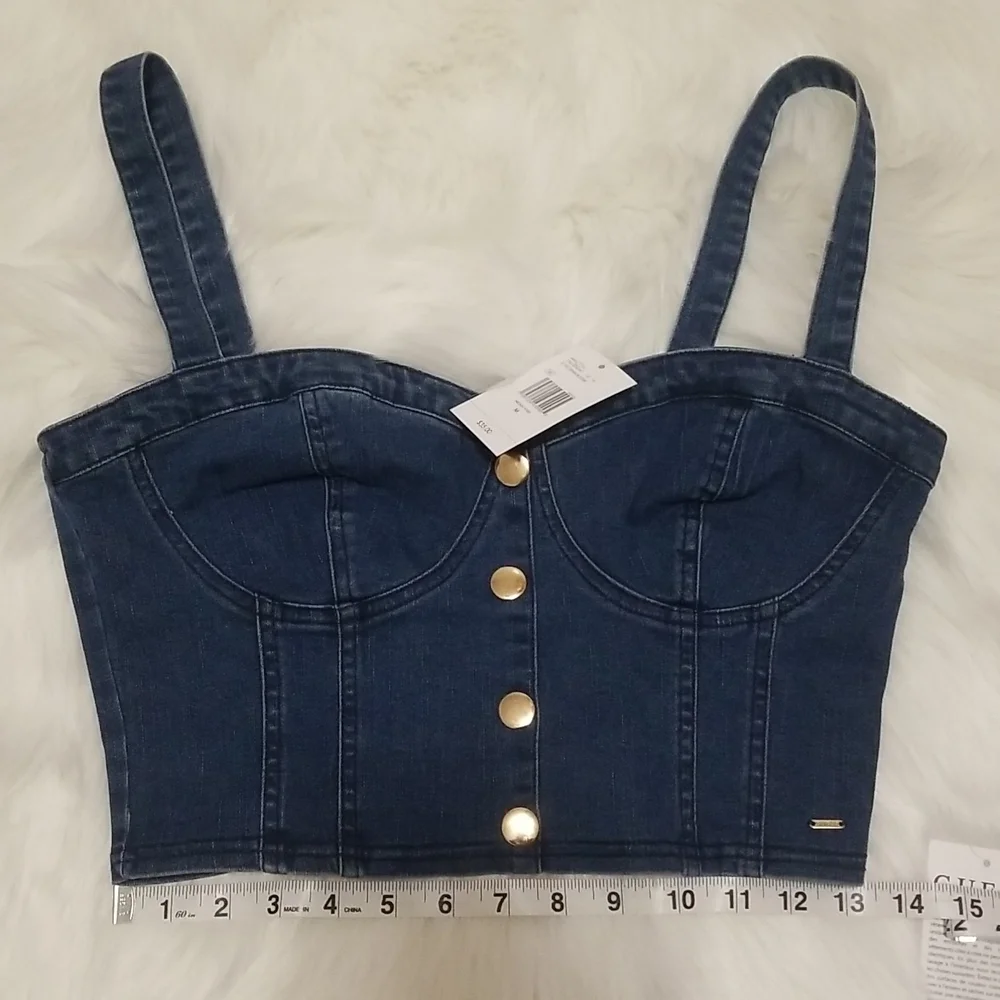 Nwt Guess denim bustier - Picture 3 of 9